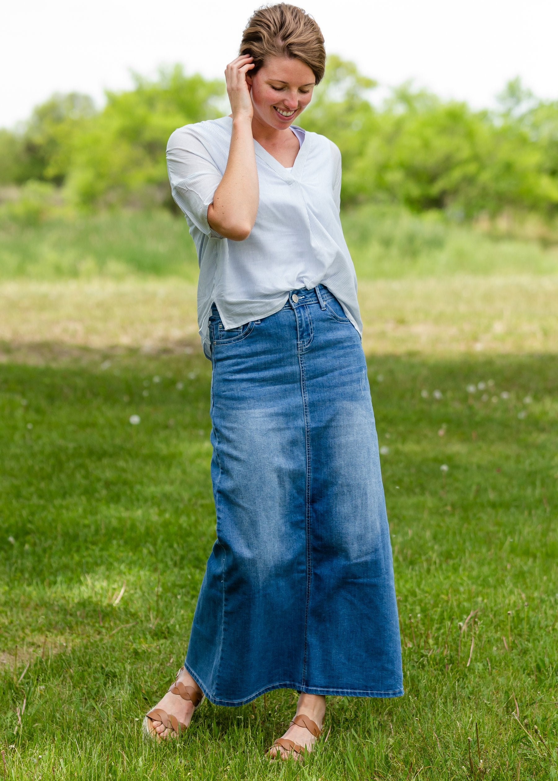 Modest jean hotsell skirts for sale