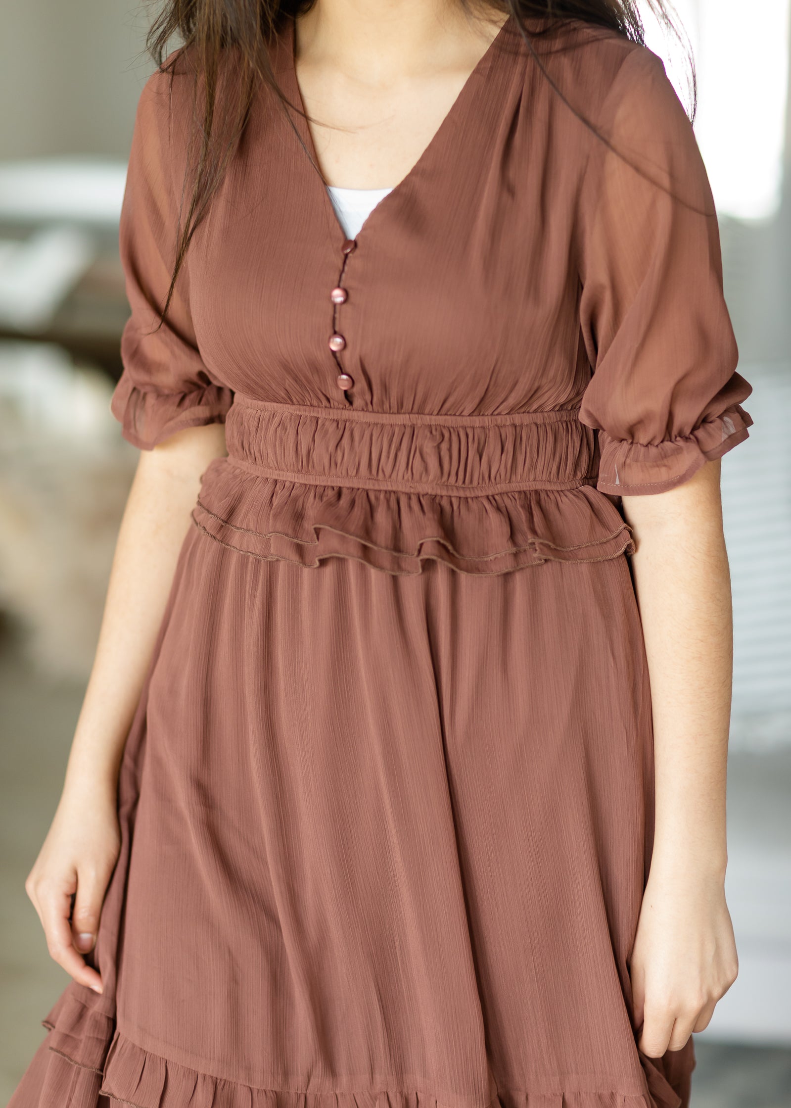 Mocha Chiffon Dresses