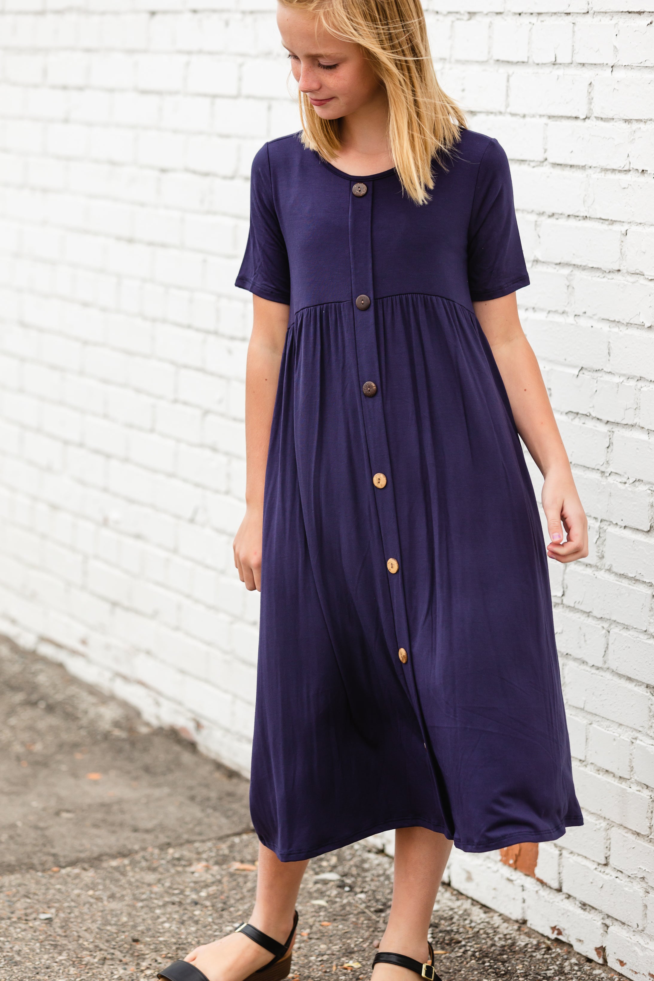 Girls navy maxi dress best sale