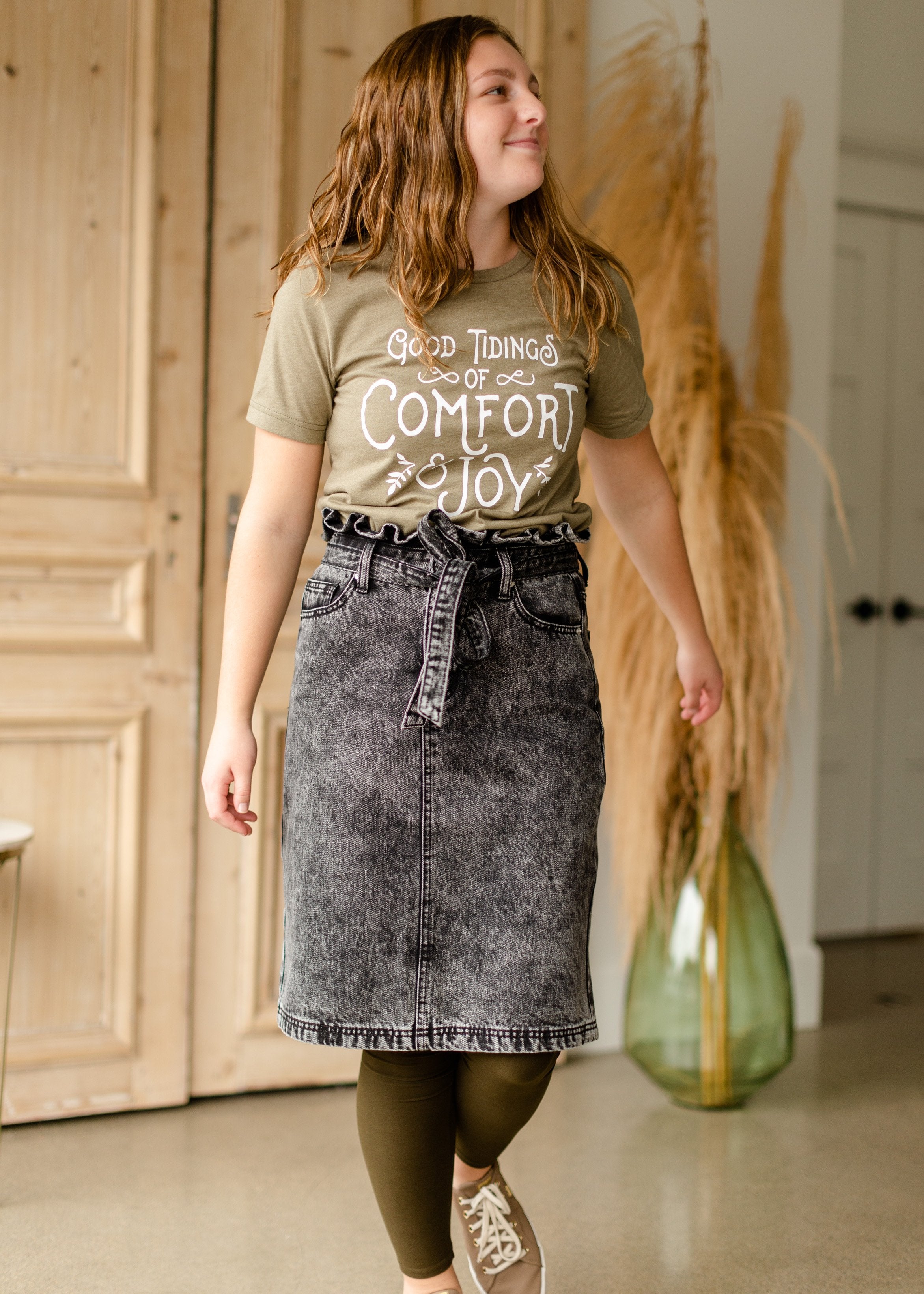 Acid wash denim store skirt plus size