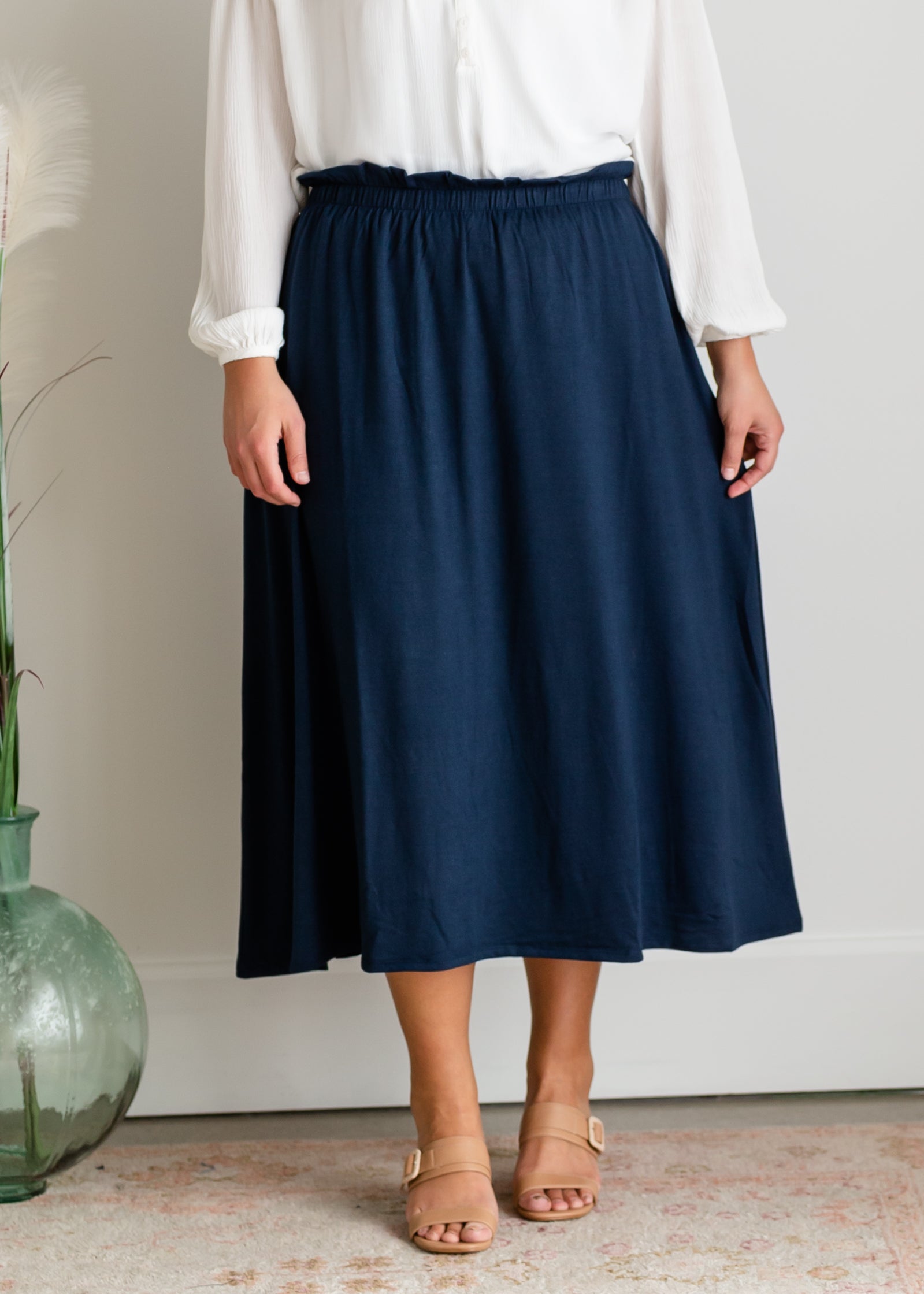 Navy blue 2025 paperbag skirt