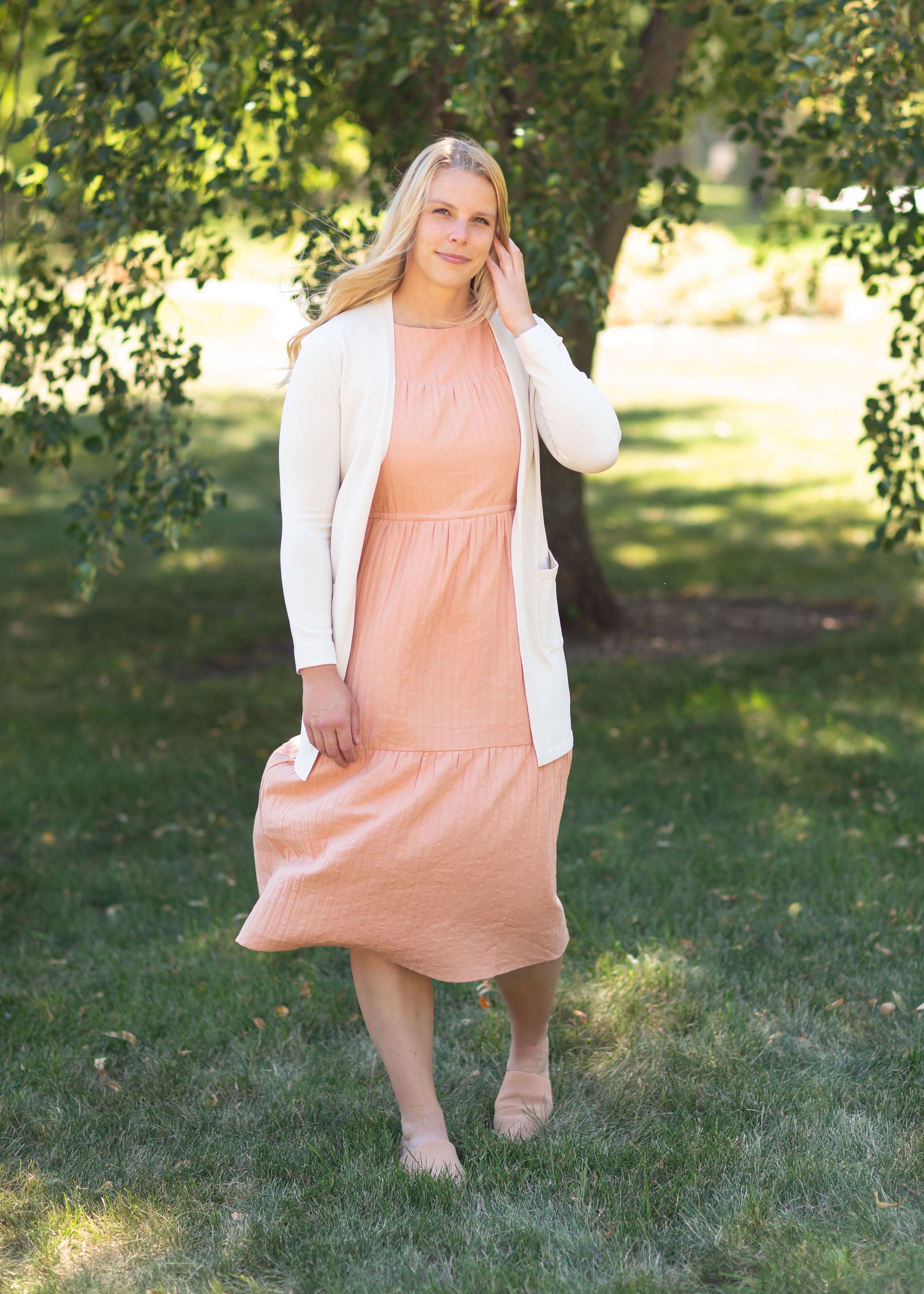 Modest peach clearance dress