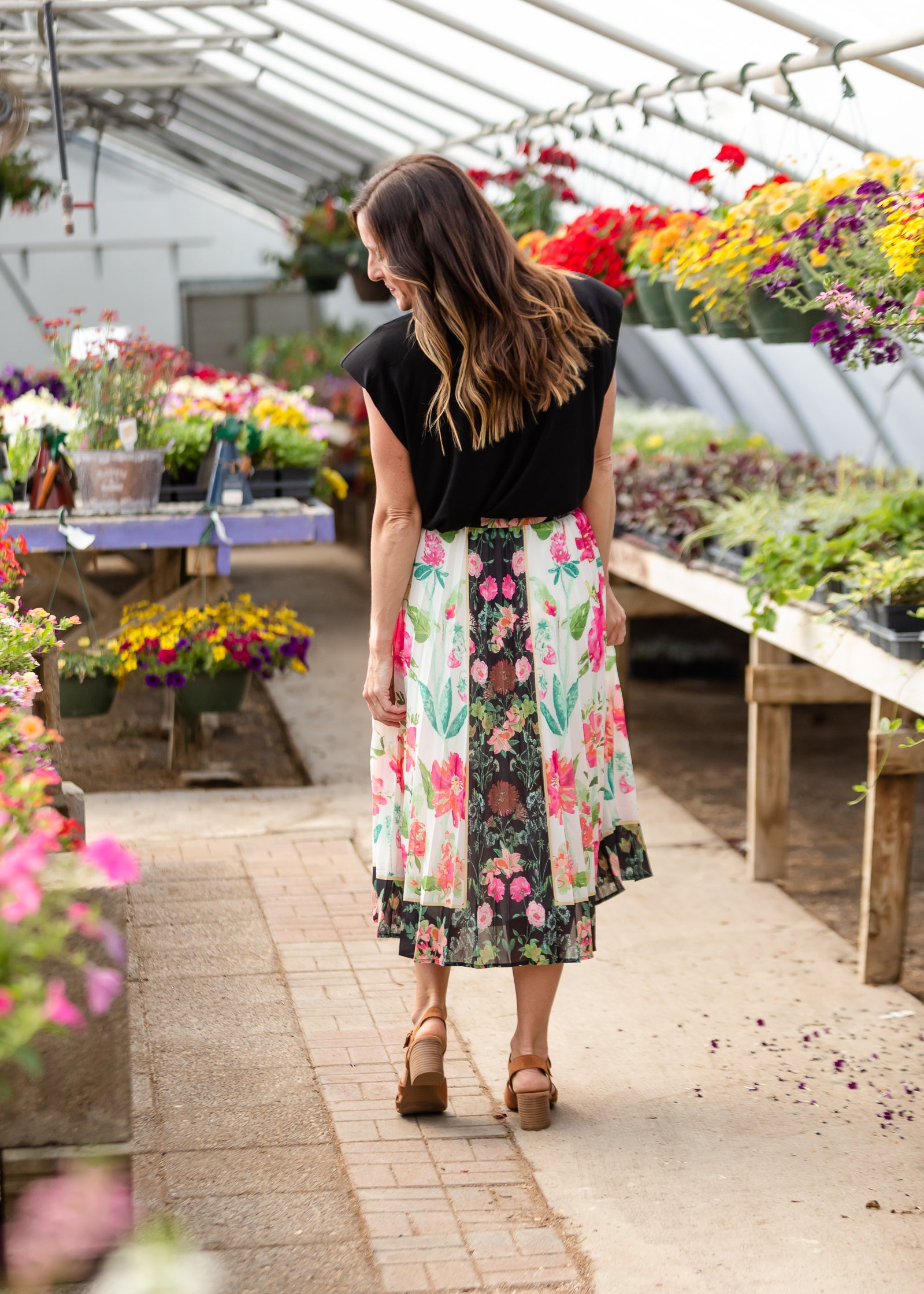 Floral midi skirt clearance sale