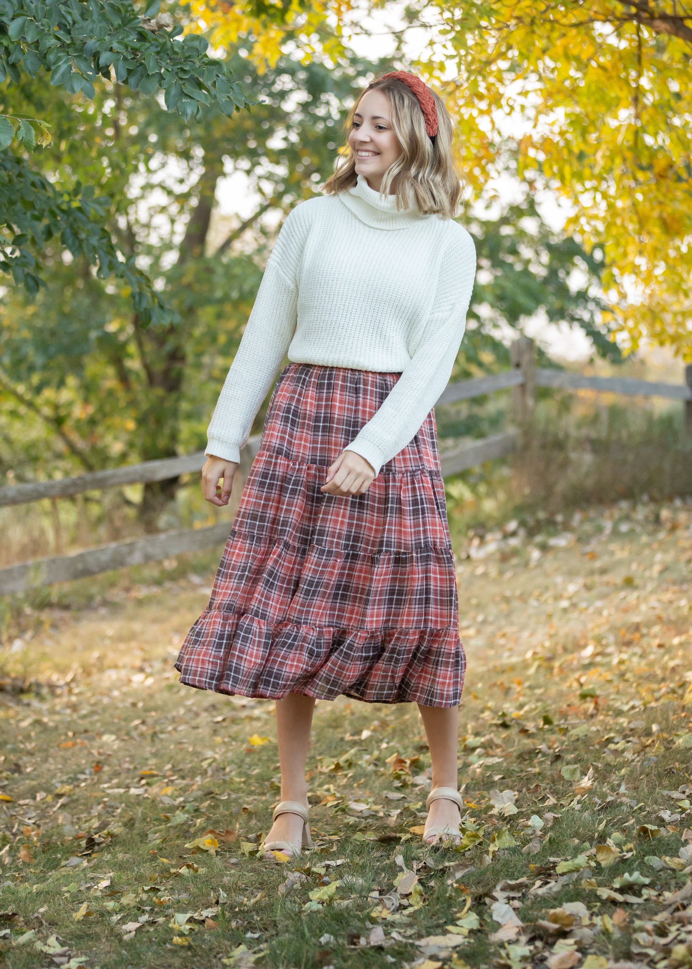 Checkered hotsell skirt midi