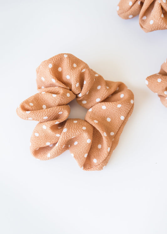 Polka Dot Burnt Orange Scrunchie Accessories