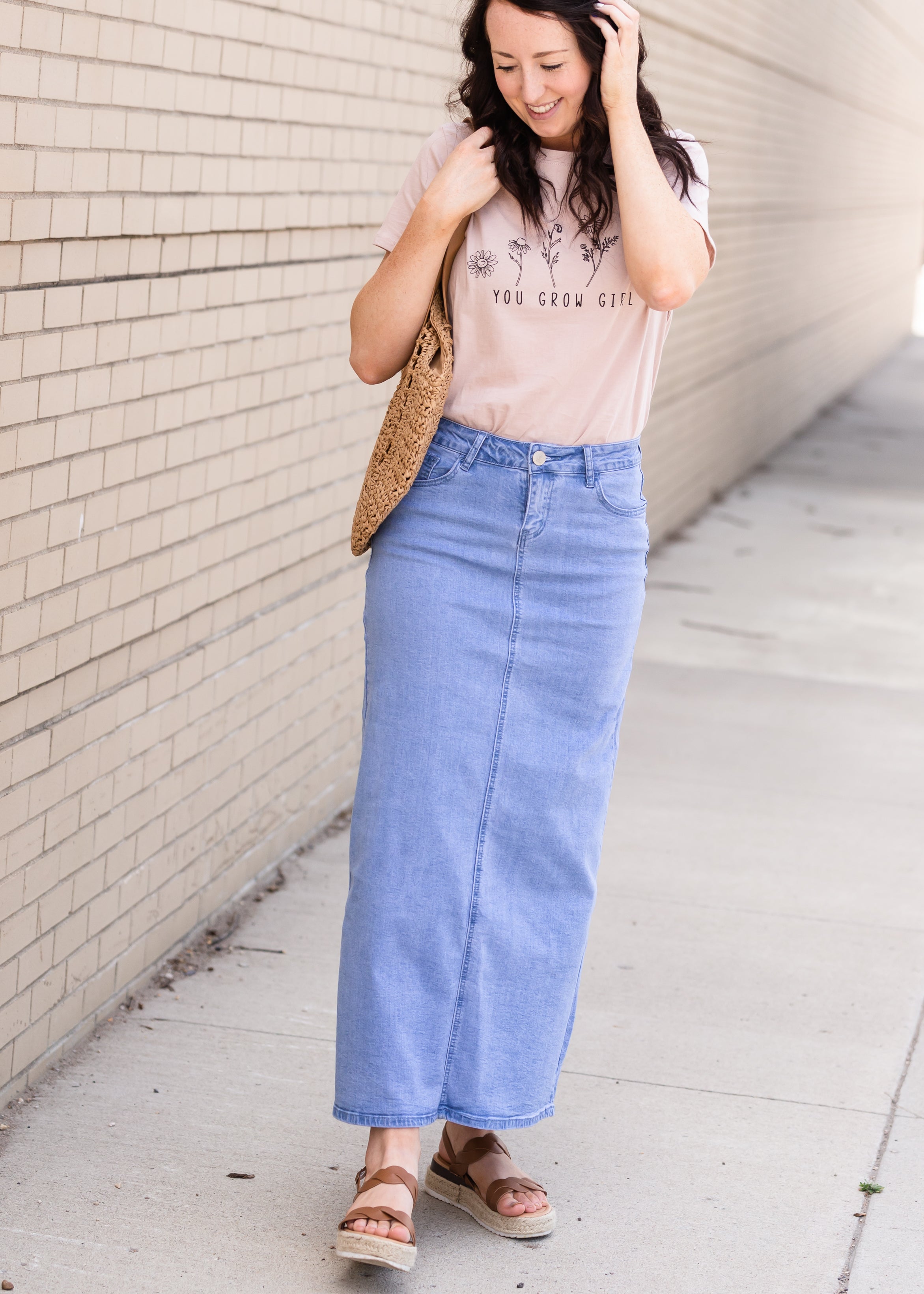 Modest denim clearance skirts for sale