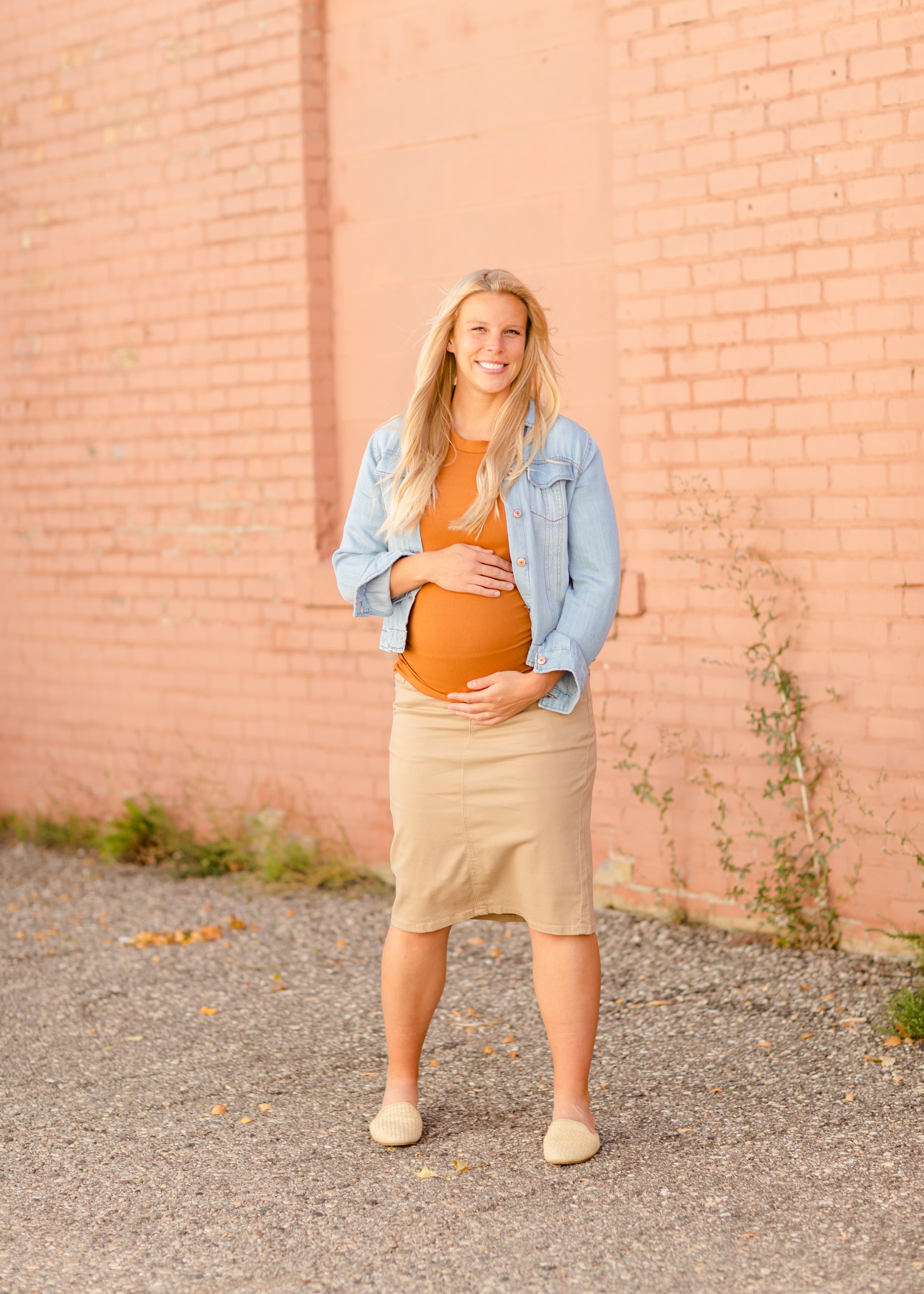 Khaki yellow outlet skirt