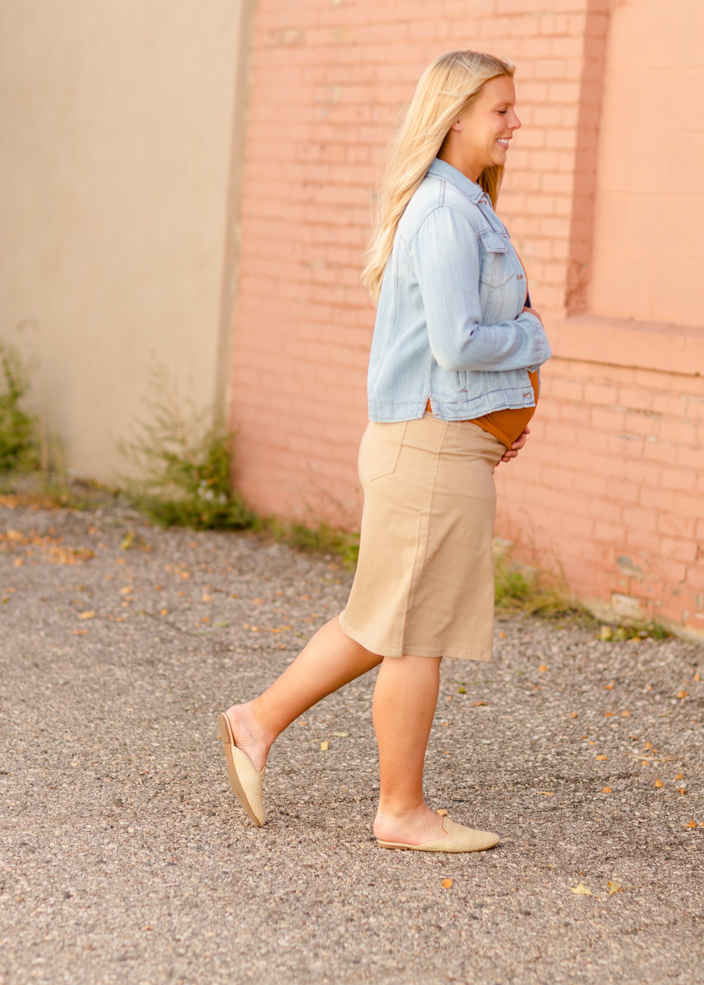 Khaki 2025 maternity skirt