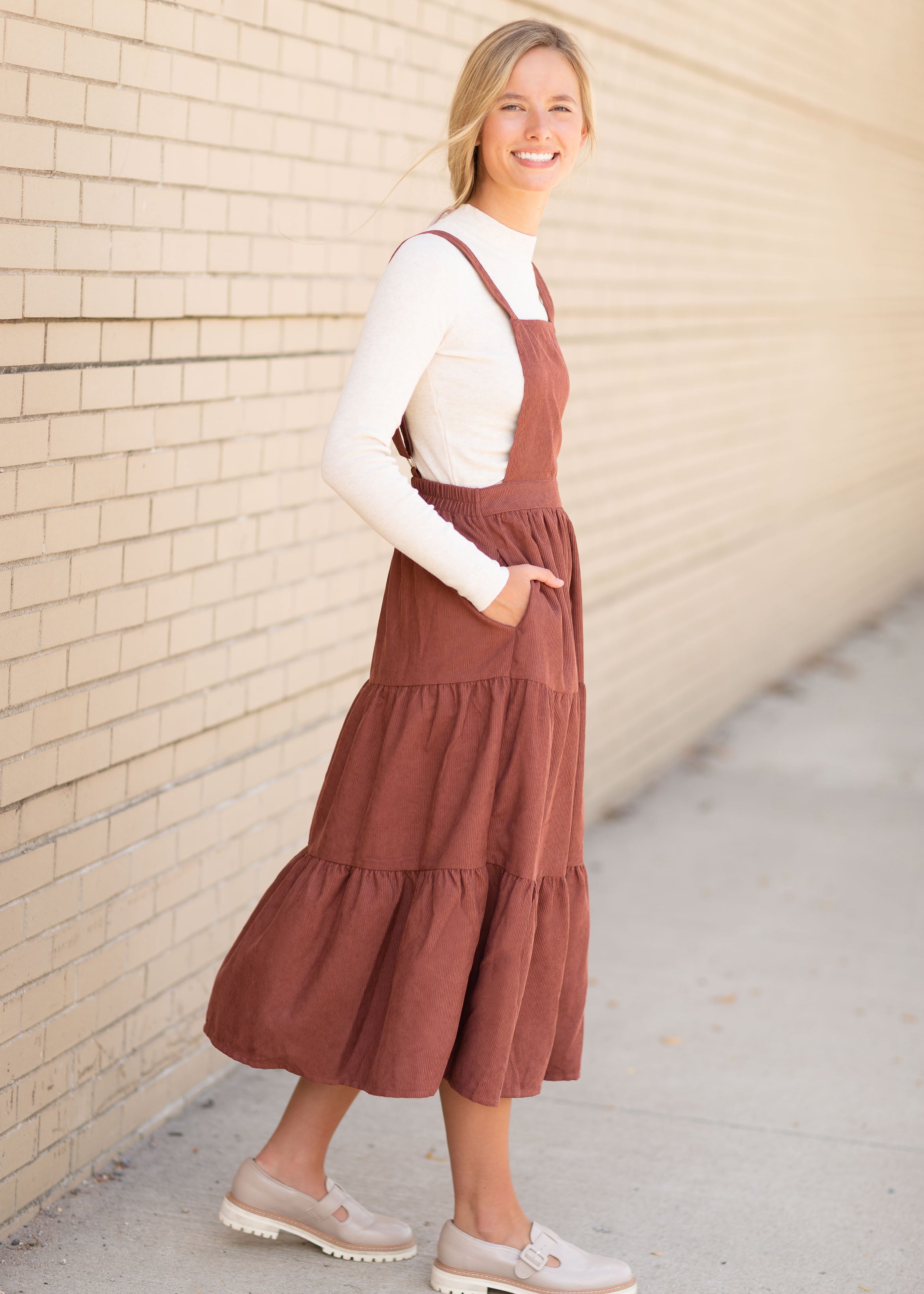 Brown corduroy skirt outlet jumper dress