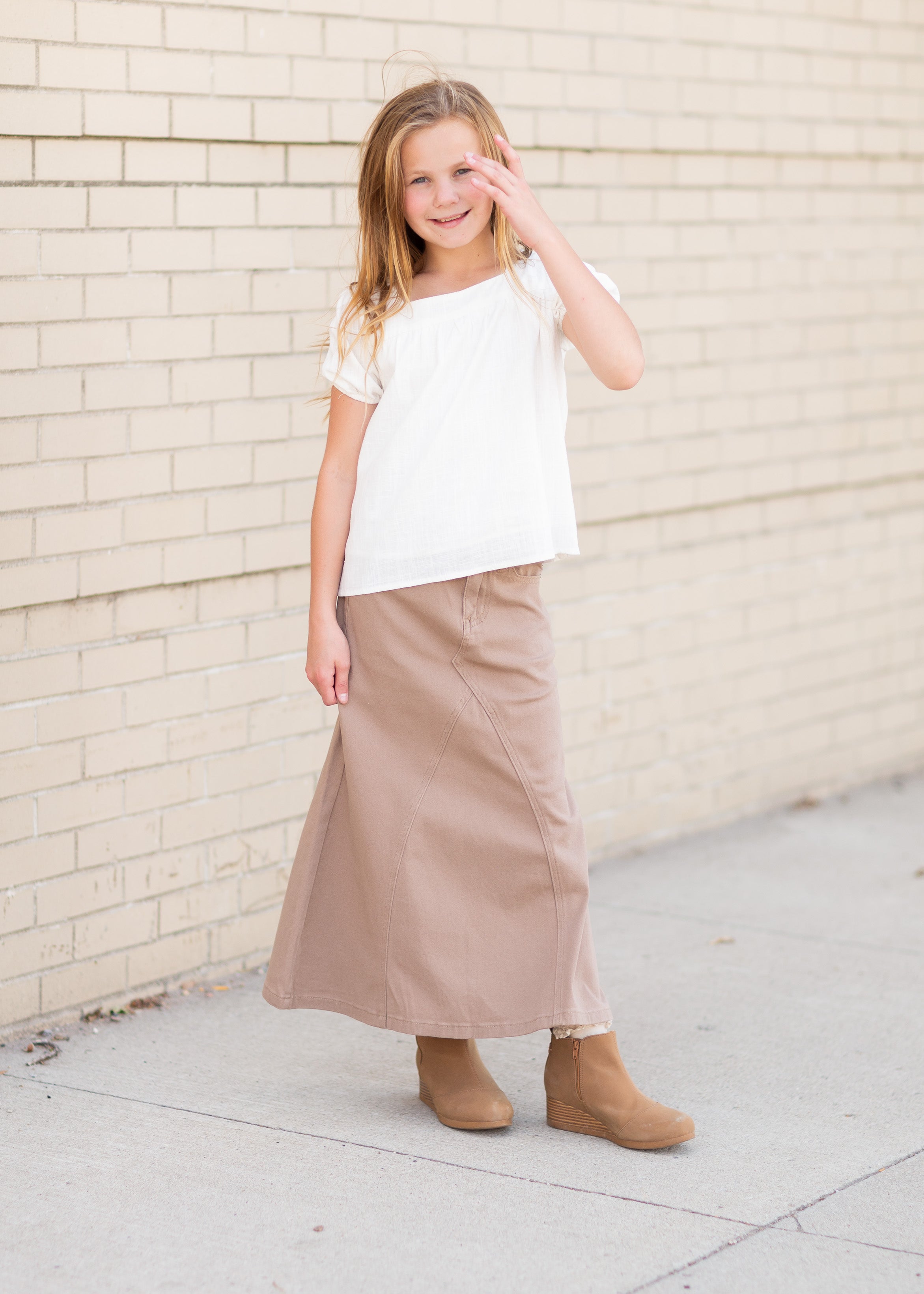 Long khaki outlet skirts cute