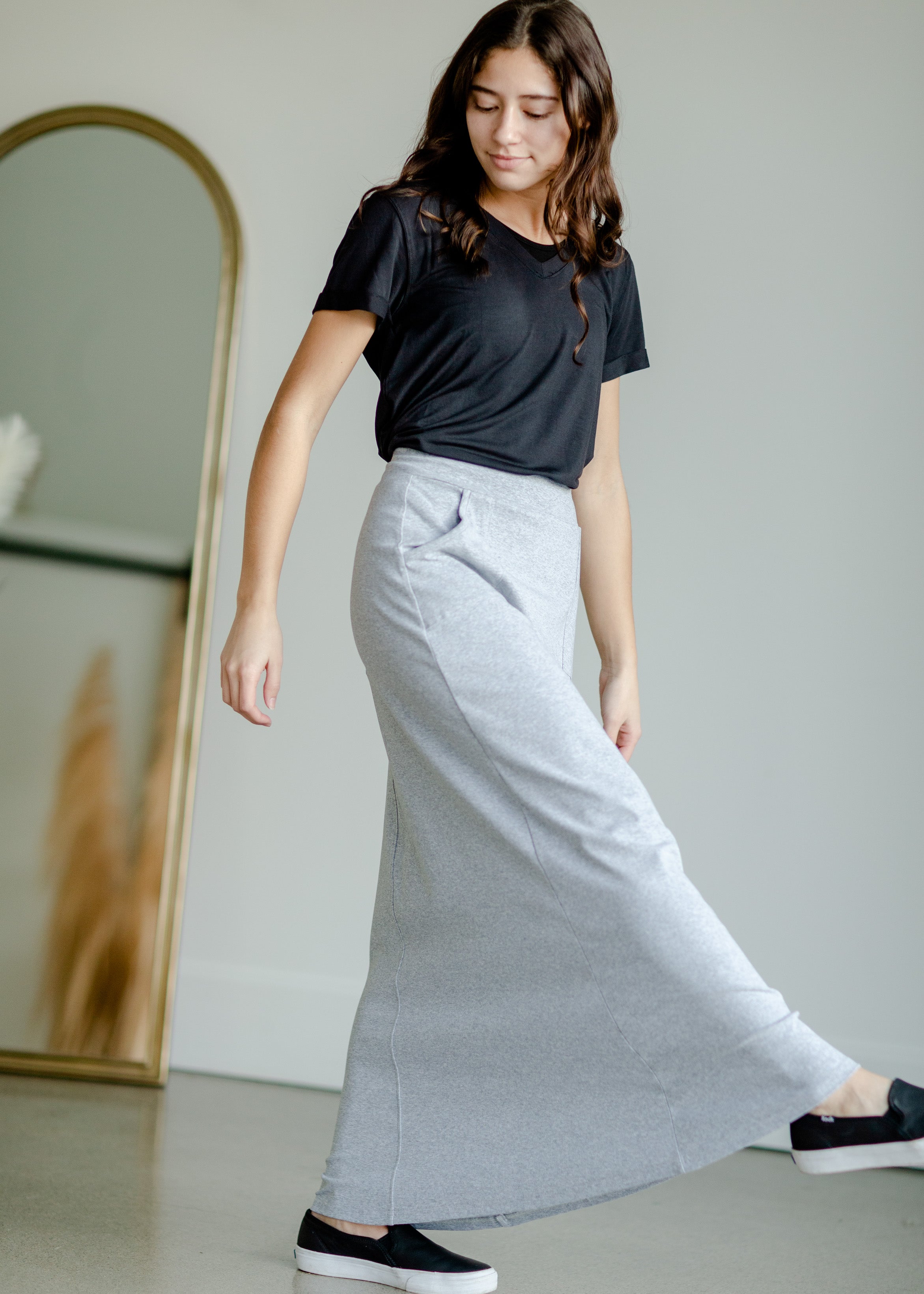 Shilo Pocket Knit Maxi Sweat Skirt - FINAL SALE – Inherit Co.