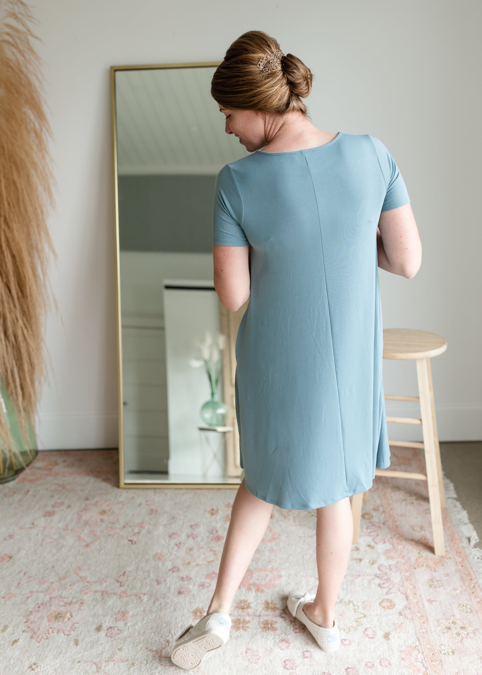 Short Sleeve Pocket Knit Midi Dress - FINAL SALE – Inherit Co.