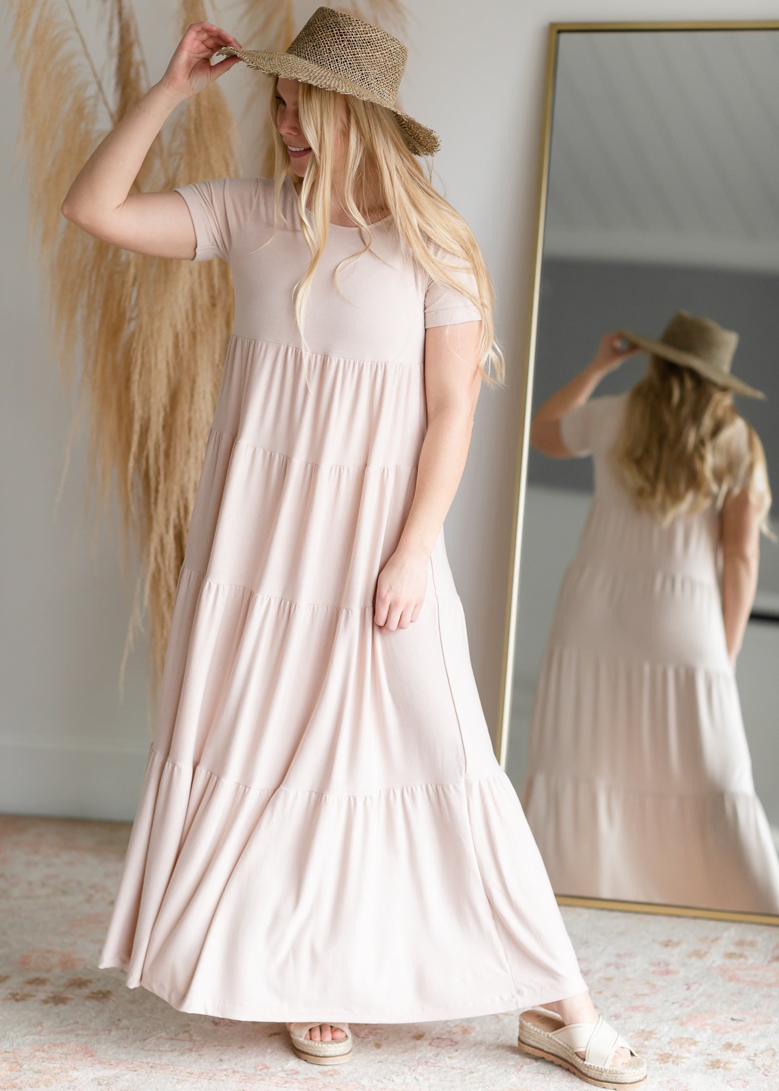 Short Sleeve Tiered Maxi Dress - FINAL SALE – Inherit Co.