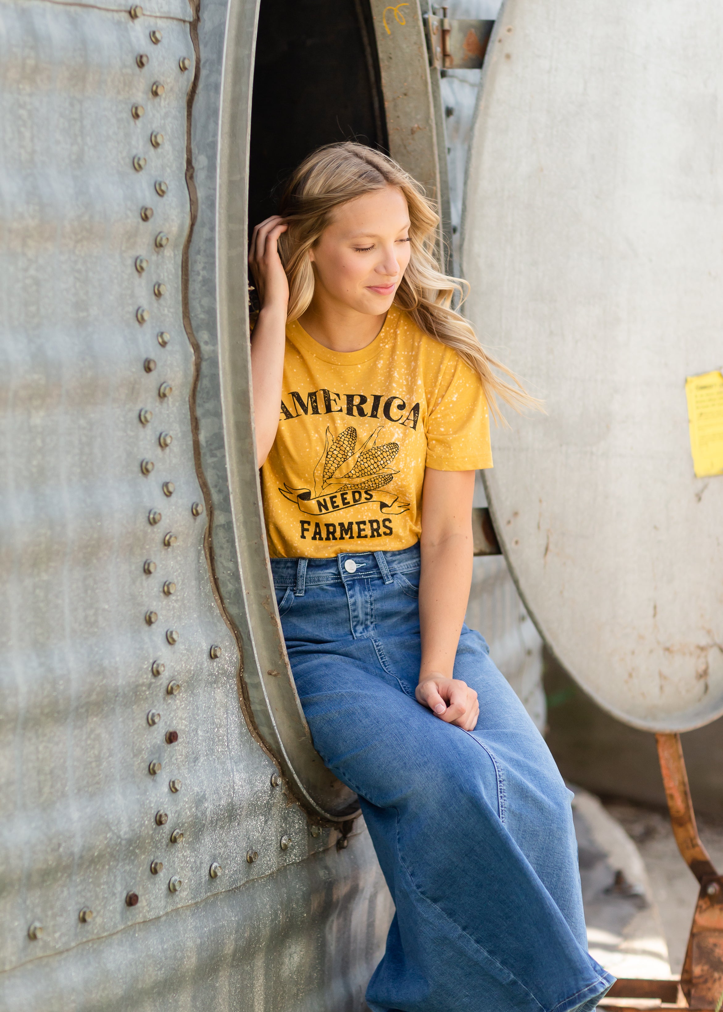 Light yellow clearance denim skirt