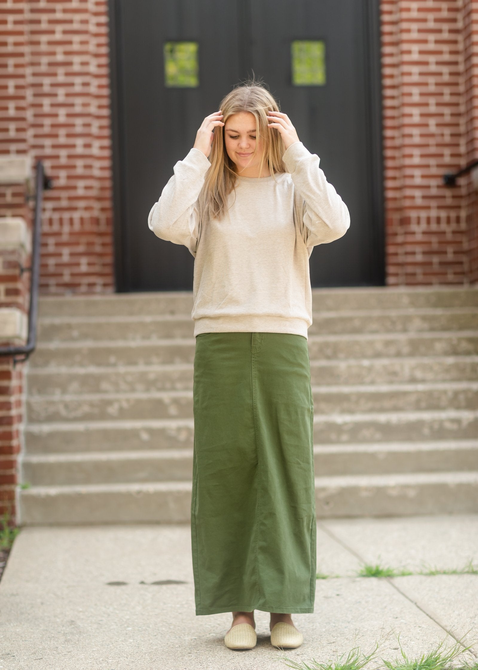 Carmar Denim Full Zip Mini Skirt Size 26 Olive Green Distressed Grunge |  eBay