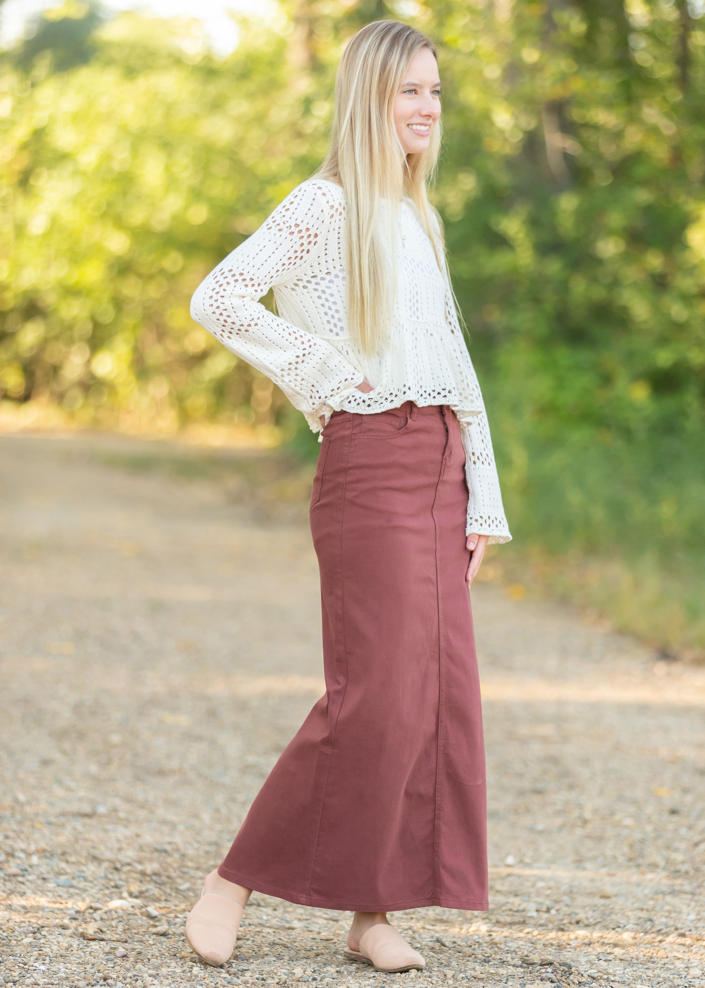 Stella Rosewood Denim Maxi Skirt-FINAL SALE