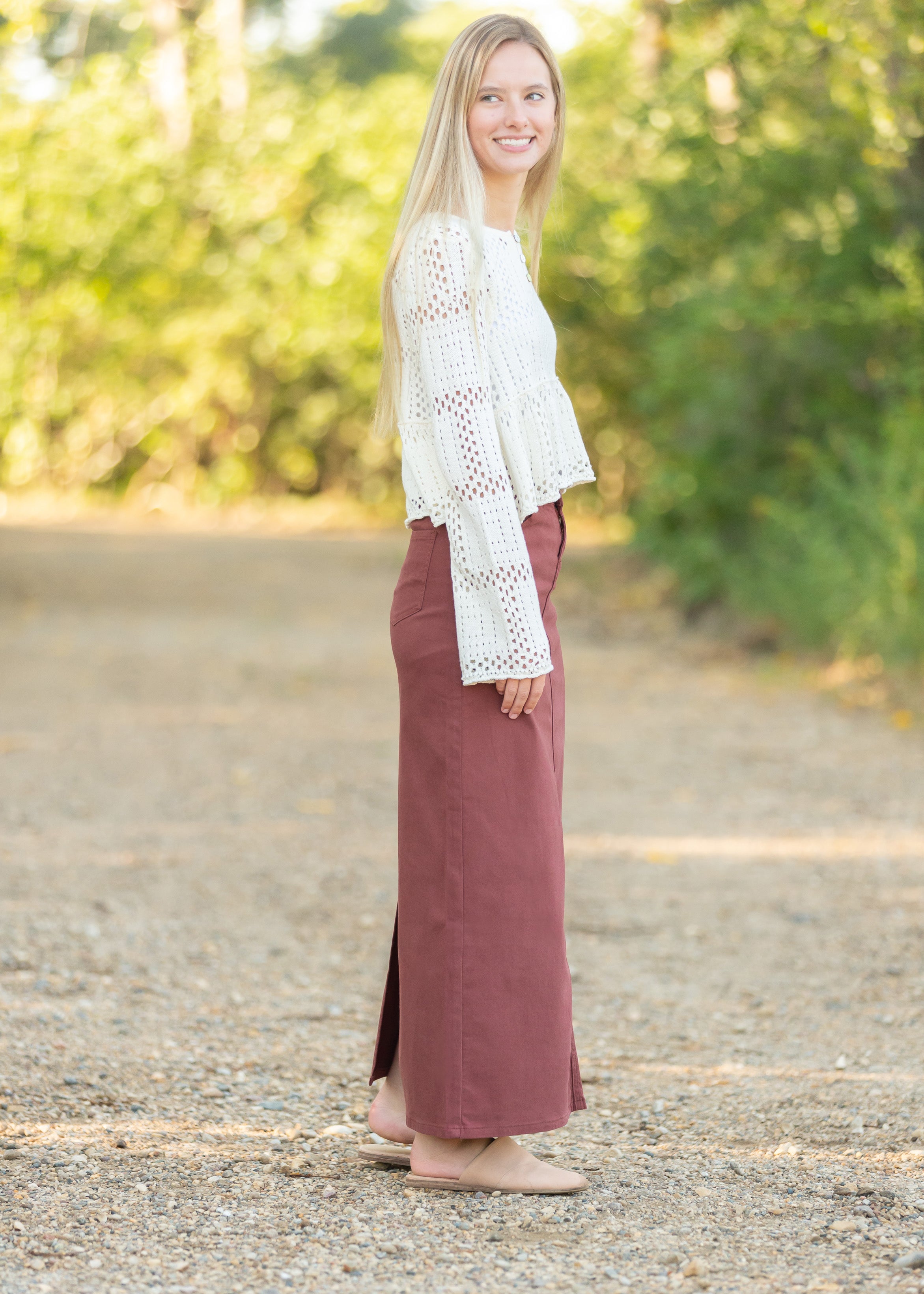 Stella Rosewood Denim Maxi Skirt-FINAL SALE – Inherit Co.