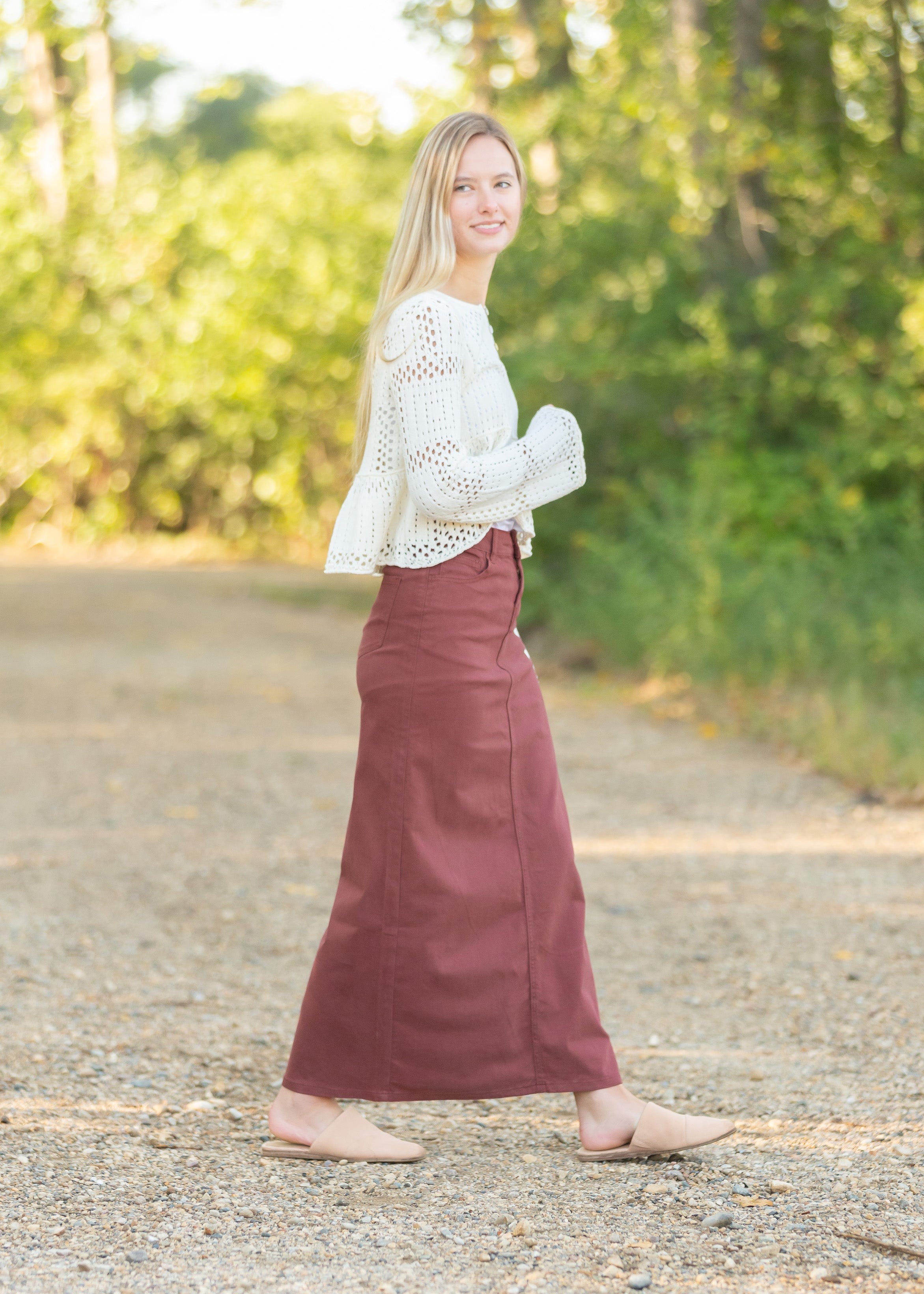 Stella Rosewood Denim Maxi Skirt-FINAL SALE