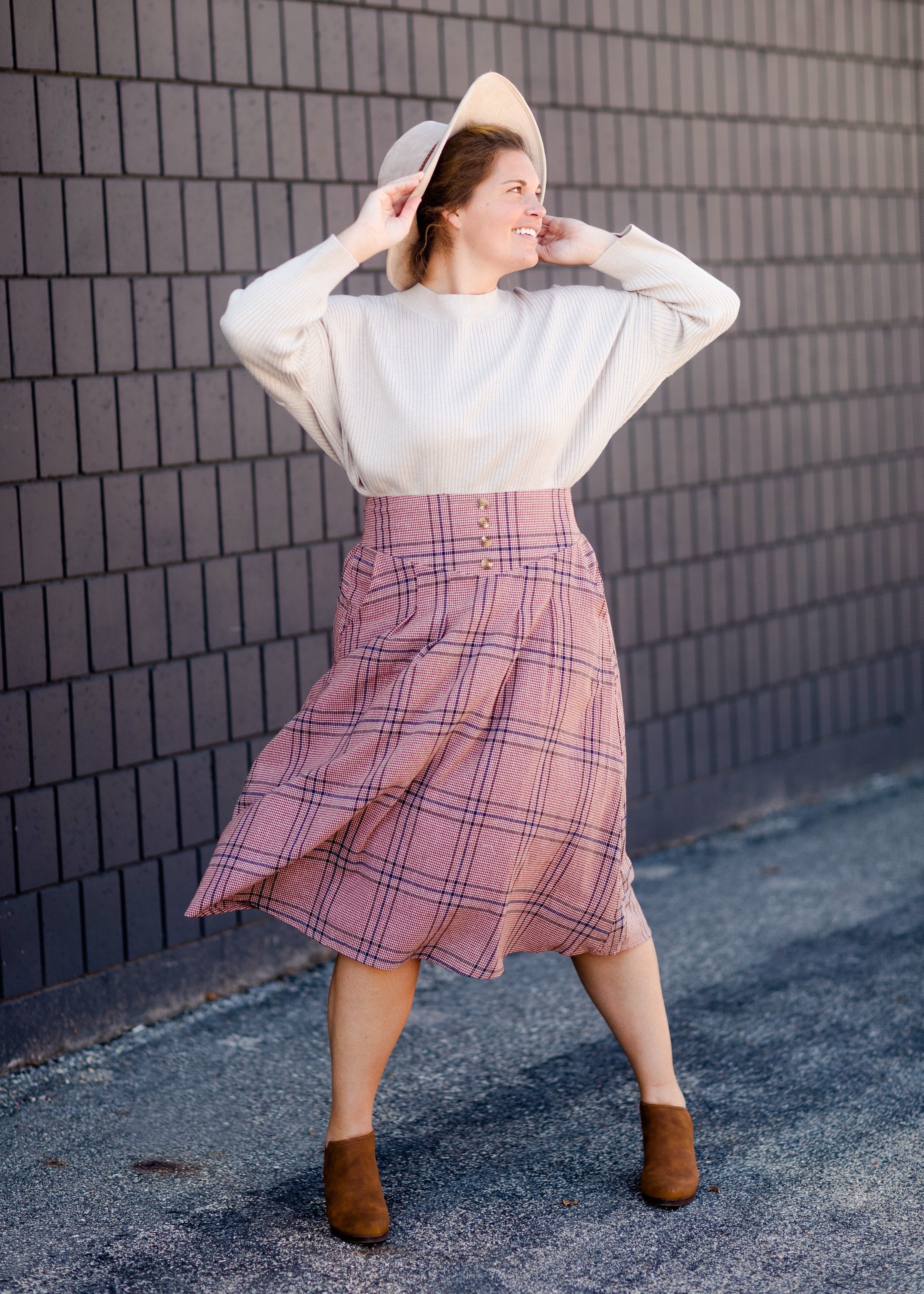 Check a clearance line midi skirt