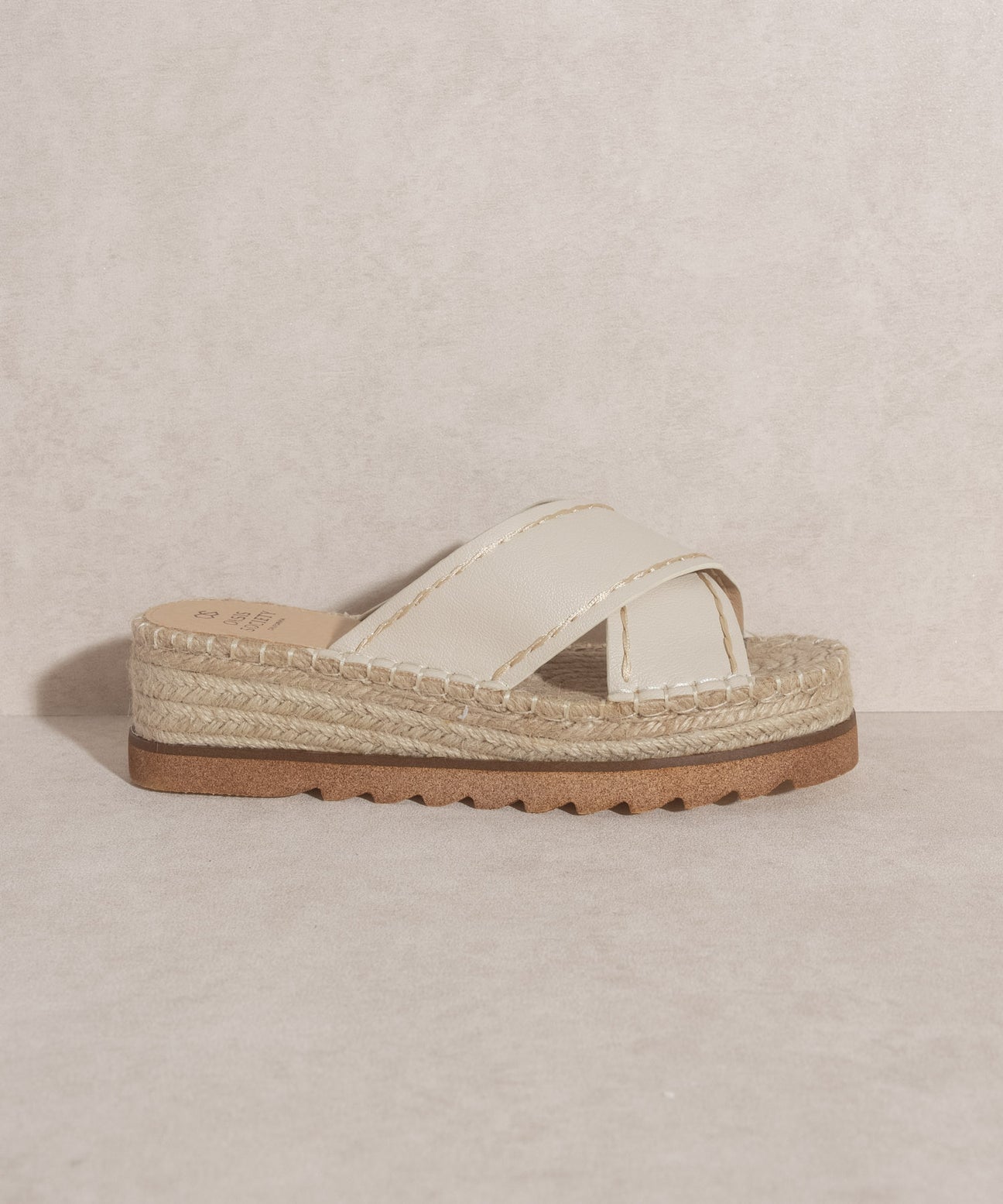 The Lucia Beige Slip On Espadrille Platform - FINAL SALE – Inherit Co.