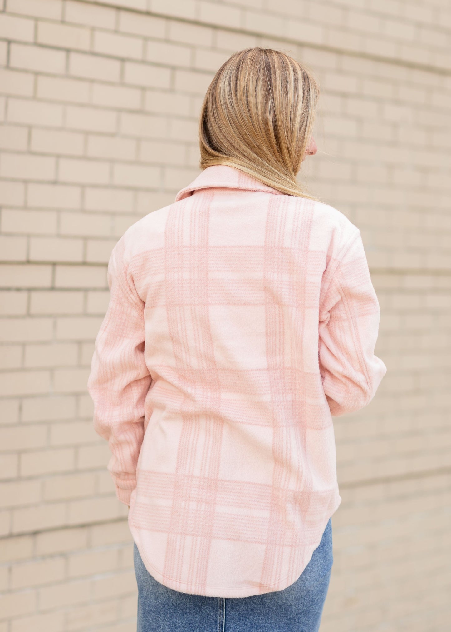 Tucker Pink Fleece Plaid Jacket Tops